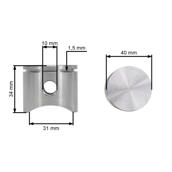 Kompletny cylinder z tłokiem HS PARTS do pił łańcuchowych Husqvarna 141 142 Jonsered 2040 CS2040 40 mm (OEM 530069941)