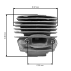 Kompletny cylinder z tłokiem HS PARTS do pił łańcuchowych Husqvarna 362XP 371XP 372XP 371K Jonsered 2063 2071 2163 2171 CS2163 CS2171 50 mm (OEM 503939372)