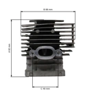 Kompletny cylinder z tłokiem HS PARTS do wykaszarki Stihl FR350 FR450 FR480 FR480C FS400 FS450 FS480 SP451 SP481 44 mm (OEM 41280201202)