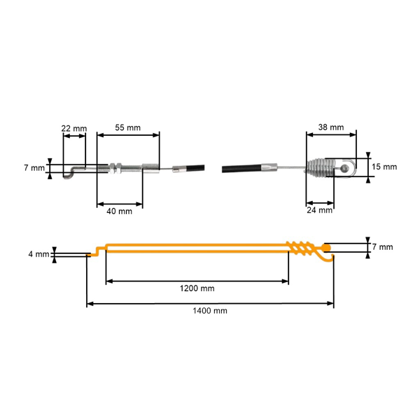 Kompletny kabel napędu kół do kosiarek Castel Garden Stiga Mountfield Alpina Texas GGP (OEM 381001145/0 81001145/0 81001145)