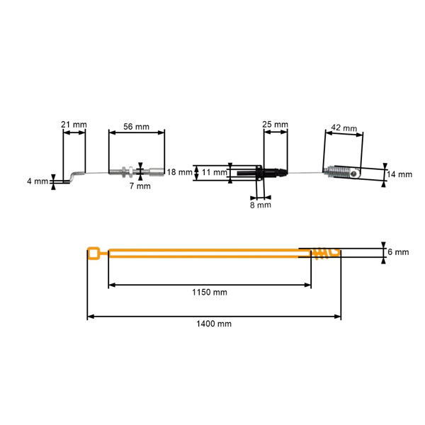 Kompletny kabel napędu kół do kosiarek silnikowych Castel Garden GGP (OEM 81000668/1 81000668/0 381000668/1)