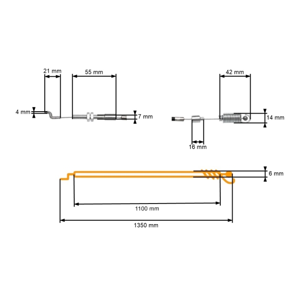 Kompletny kabel napędu kół do kosiarek silnikowych Castel Garden GGP (OEM 81001141)