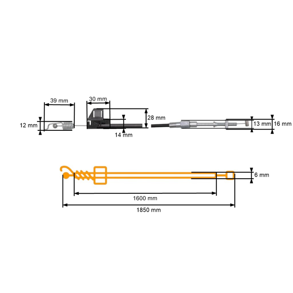 Kompletny kabel napędu kół do pił łańcuchowych Husqvarna Partner McCulloch Poulan Jonsered (OEM 532406259)