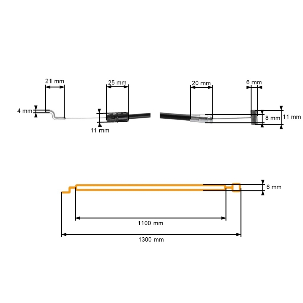 Kompletny kabel włączający i wyłączający silnik do chińskich kosiarek silnikowych Daye Hortmasz Agroma Nac i kosiarek hobbystycznych (OEM 29100109801)