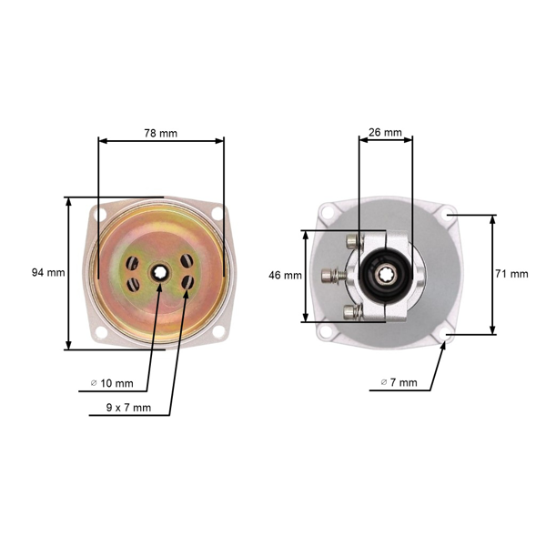 Kompletny kołnierz z bębnem sprzęgłowym do chińskich wykaszarek i wykaszarek hobbystycznych z rurą o średnicy 26 mm, wałem 7 zębów