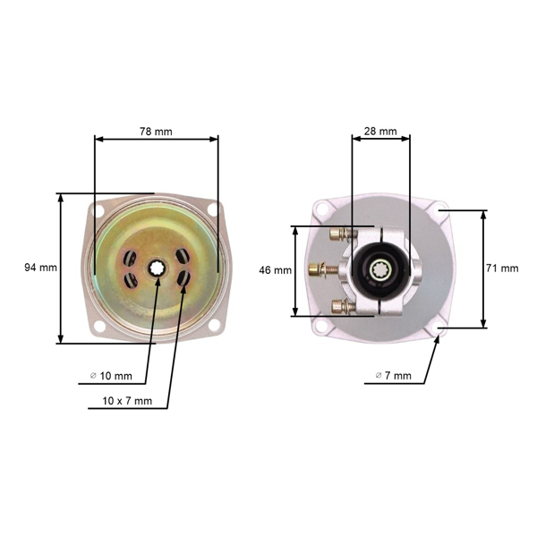 Kompletny kołnierz z bębnem sprzęgłowym do kos spalinowych chińskich i kos spalinowych z marketów hobbystycznych z rurą o średnicy 28 mm, wałem 9 zębów