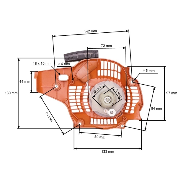 Kompletny łatwy rozrusznik do pił łańcuchowych Husqvarna 120 MARK II 230 235 235E 236 E 240 E (OEM 545008024)