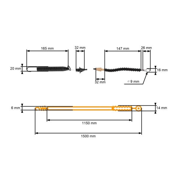 Kompletny przewód sterujący sprzęgła i ostrza do ciągników ogrodowych MTD Gutbrod Wolf Garen Yard Machines Cub Cadet (OEM 746-05140 746-04173D 746-04173E)