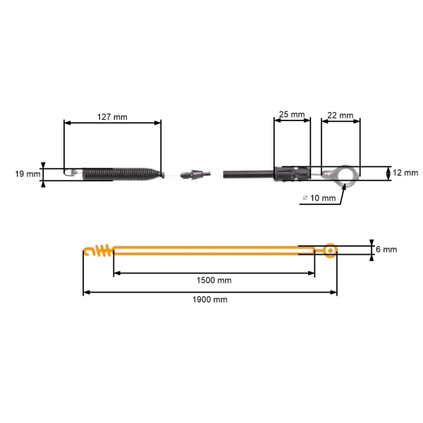 Kompletny przewód sterujący sprzęgła i ostrza kosiarki do ciągników ogrodowych Husqvarna Partner Craftsman McCulloch Jonsered (OEM 532408714 532435111 532197257)