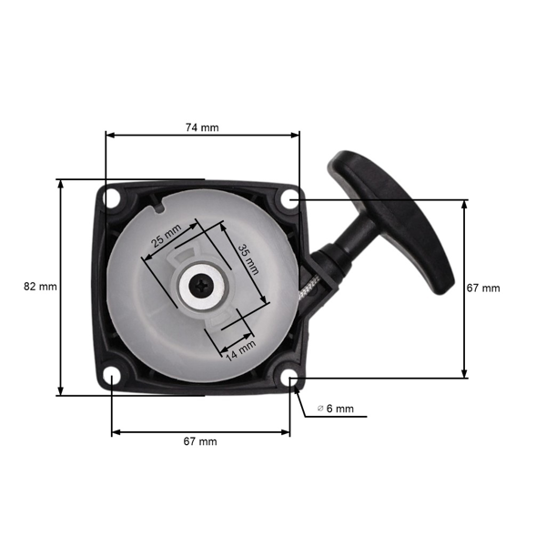 Kompletny rozrusznik do chińskich kos i wykaszarek z rynków hobbystycznych o pojemności silnika 43 cm3 52 cm3