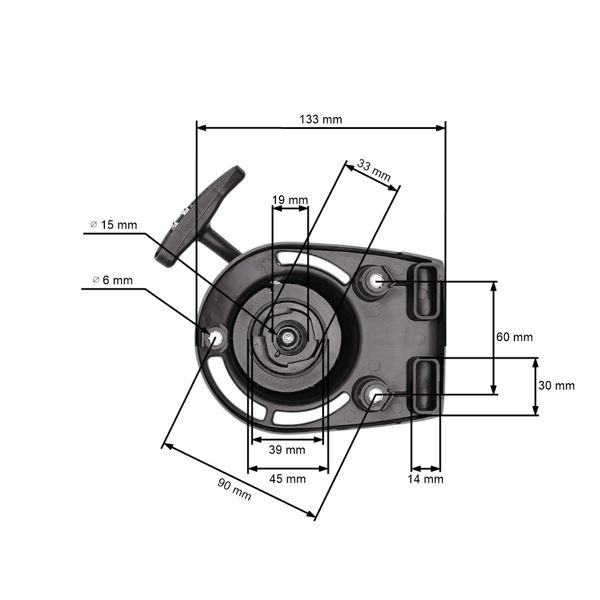 Kompletny rozrusznik do chińskich kos i wykaszarek z rynku hobbystycznego GX35