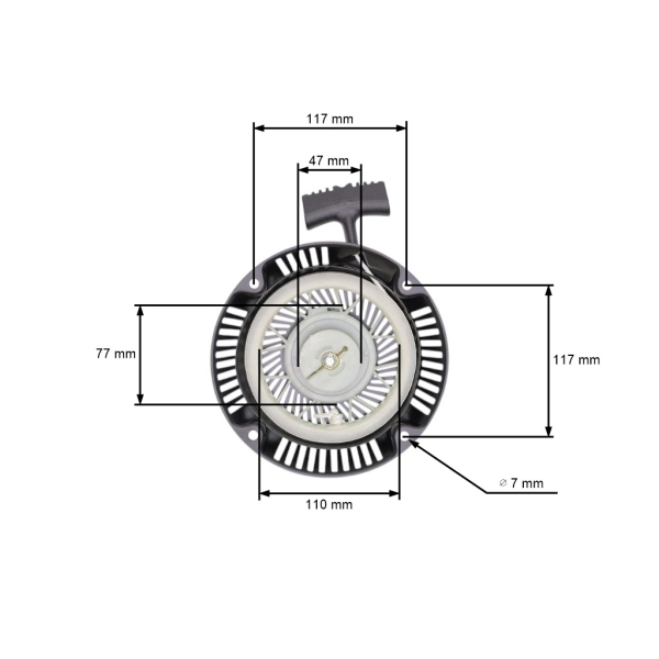 Kompletny rozrusznik do chińskich kosiarek silnikowych NAC DYM 164 PMB i kosiarek z marketów hobbystycznych