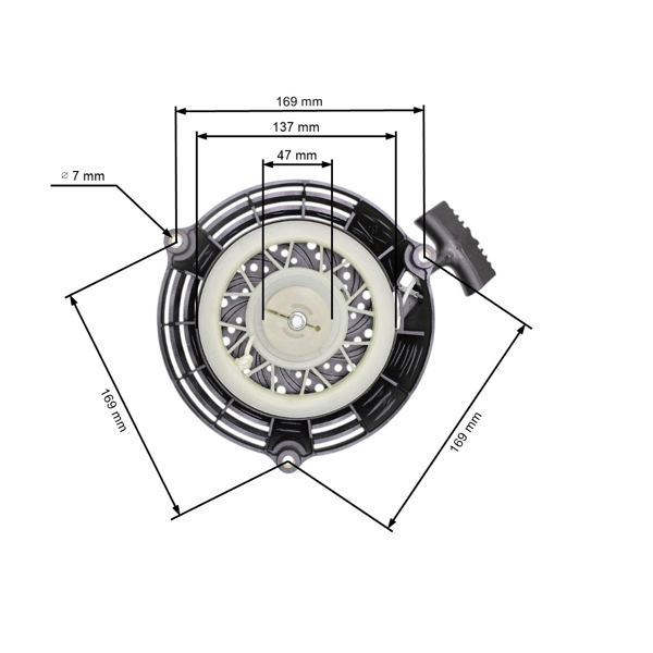 Kompletny rozrusznik do chińskich kosiarek silnikowych NAC NGP T375 i kosiarek z marketów hobbystycznych