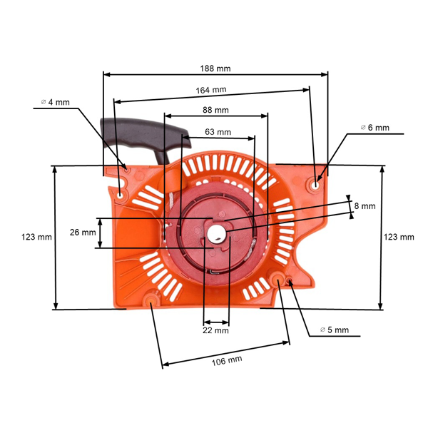 Kompletny rozrusznik do chińskich pił łańcuchowych i pił z marketów hobbystycznych NAC SPS 01-52 SPS 02-45 FLO