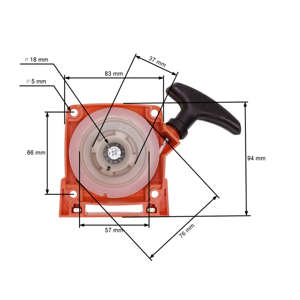 Kompletny rozrusznik do kosy Oleo-Mac OleoMac 446 746 750 753 Master 755 (OEM 61042001B)