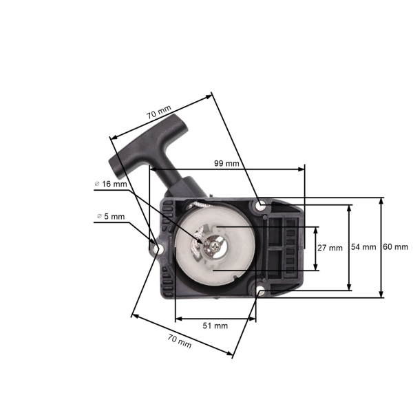 Kompletny rozrusznik do kosy Stihl FS75 FS80 FS80R FS85 FS85R FS85T SP80K FC75 KM85 KM85R HL75 HL75K HT70 HT75 (OEM 41371900400)