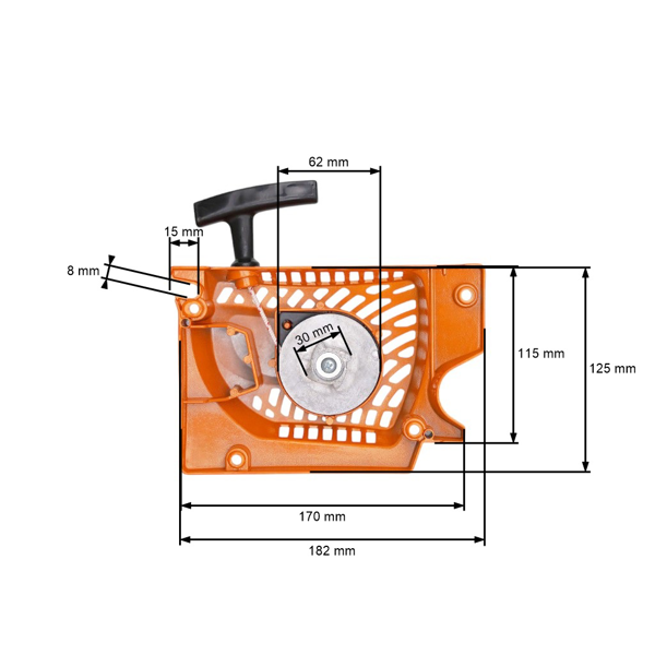 Kompletny rozrusznik do pił chińskich i pił z rynku hobbystycznego o pojemności silnika 45cc - 58cc