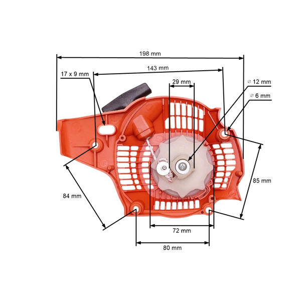 Kompletny rozrusznik do pił łańcuchowych Husqvarna 120 MARK II 230 235 235E 236 E 240 E (OEM 545008025)