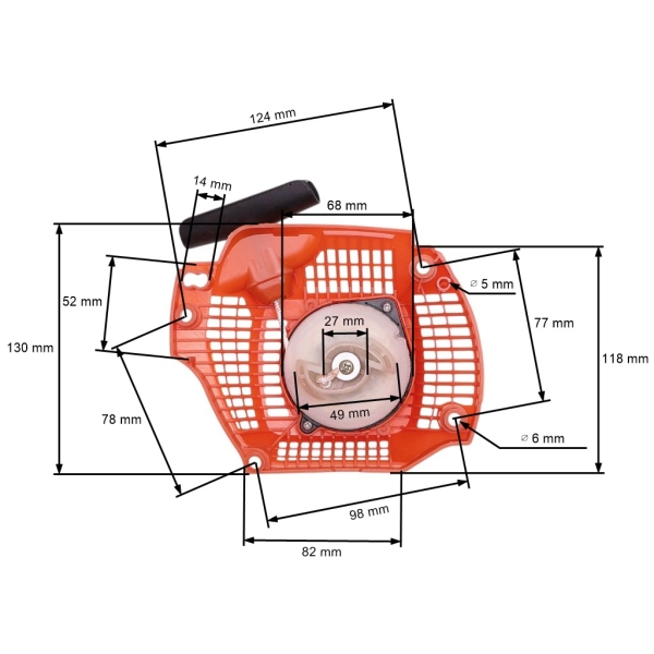 Kompletny rozrusznik do pił łańcuchowych Husqvarna 135 140 435 435E 435II 440 440E 440II (OEM 504597002)