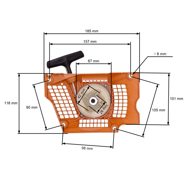 Kompletny rozrusznik do pił łańcuchowych Husqvarna 340 345 346XP 350 350EPA 351 353 (OEM 537104702)