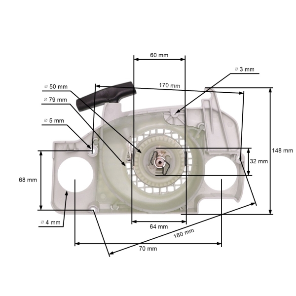 Kompletny rozrusznik do pił łańcuchowych Stihl MS170 2-MIX MS180 2-MIX (OEM 11300801807 11300802110)