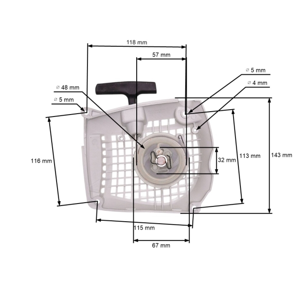 Kompletny rozrusznik do pił łańcuchowych Stihl MS231 MS251 (OEM 11430802103 11430802107)