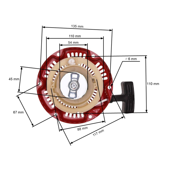 Kompletny rozrusznik do silników Honda GX100 (OEM 28400ZG0004ZB)