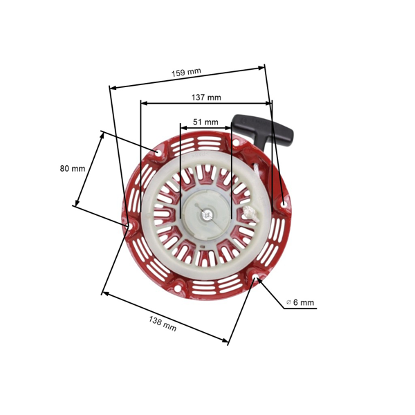 Kompletny rozrusznik do silników Honda GX120 GX160 GX200 o mocy 5,5 PS - 6,5 PS (OEM 28400-ZH8-13YA 28400-ZH8-013ZA)