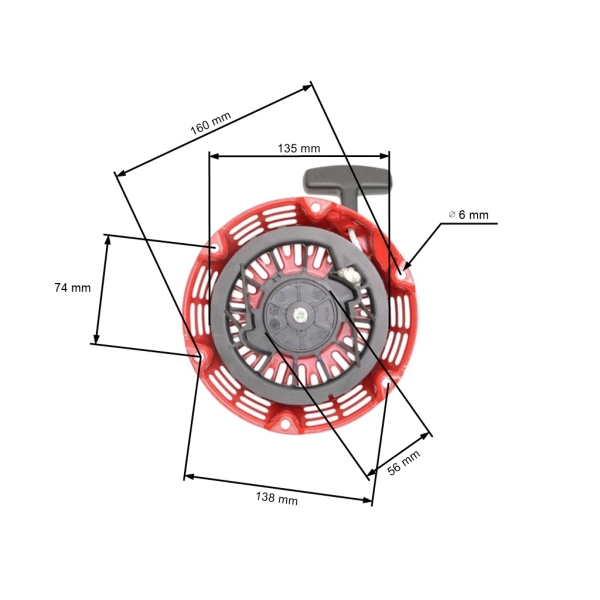 Kompletny rozrusznik do silników Honda GX140 GX160 GX200 o mocy 5,5 PS - 6,5 PS (OEM 28400-ZE1-003ZA 28400-ZE8-013ZA 28400ZE8509)
