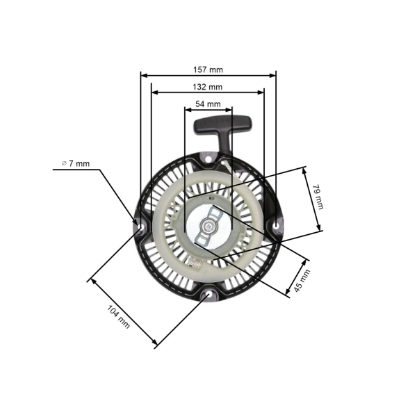 Kompletny rozrusznik do silników Robin Subaru EH12 Metalowe zatrzaski (OEM 268-50201-00)