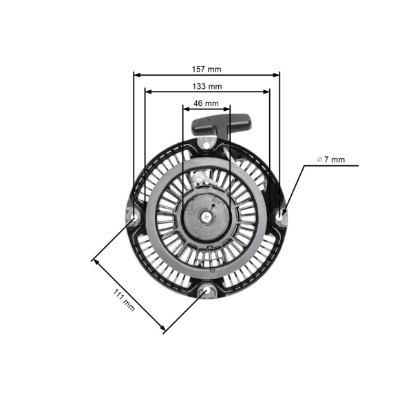 Kompletny rozrusznik do silników Robin Subaru EH12 Plastikowe zatrzaski (OEM 268-50201-00)