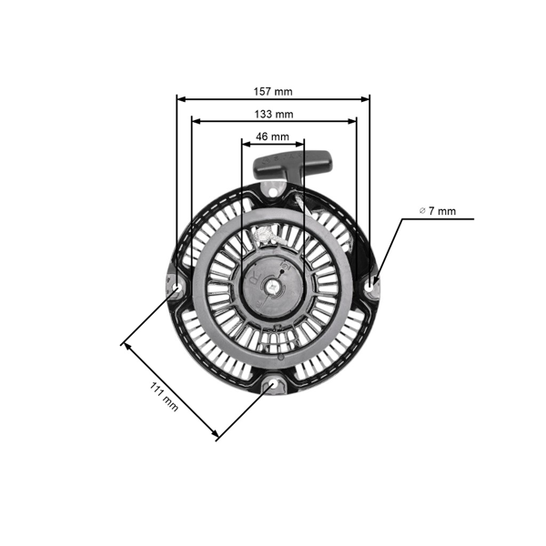 Kompletny rozrusznik do silników Robin Subaru EH12 Plastikowe zatrzaski (OEM 268-50201-00)