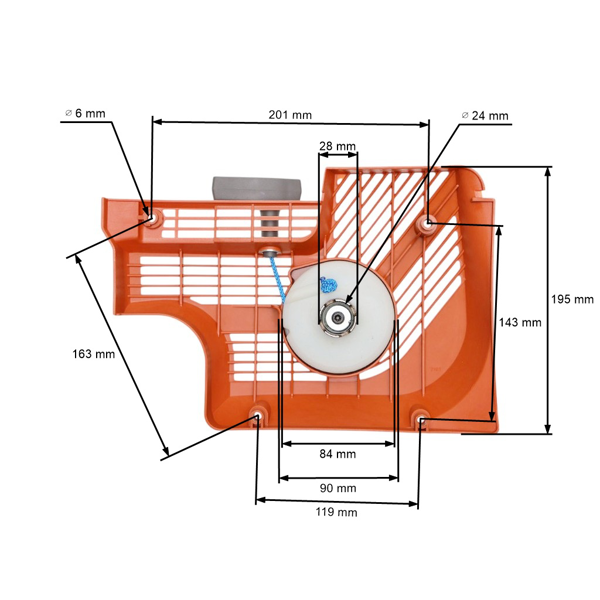 Kompletny rozrusznik do wyrzynarek Husqvarna Partner K1250 (OEM 506275502)