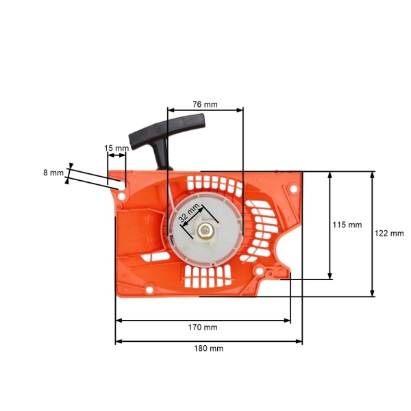 Kompletny rozrusznik Easy Start do chińskich pił łańcuchowych i pił z rynku hobbystycznego o pojemności silnika 45 cm3 - 58 cm3