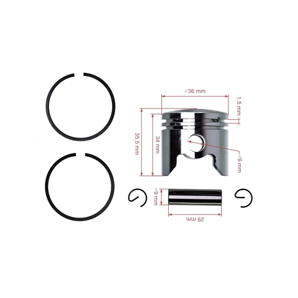 Kompletny tłok 36 mm do chińskich wykaszarek i wykaszarek hobbystycznych z silnikiem o pojemności 32 cm3