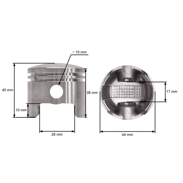 Kompletny tłok 44 mm do chińskich wykaszarek i wykaszarek hobbystycznych z silnikiem o pojemności 52 cm3
