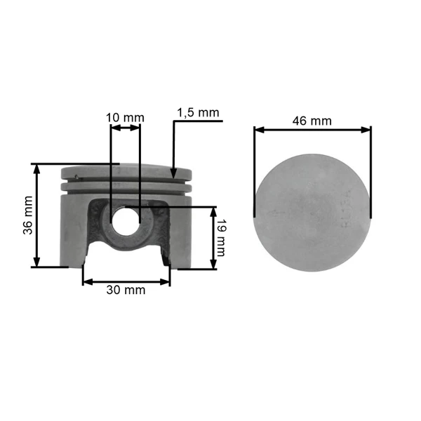 Kompletny tłok AIP do pił łańcuchowych Oleo Mac 951 46 mm