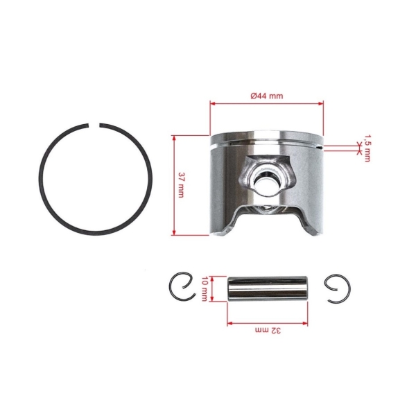 Kompletny tłok do pił łańcuchowych Husqvarna 350 351 Jonsered 2054EPA 2055 2149 2150 CS2150 44 mm (OEM 503899603)