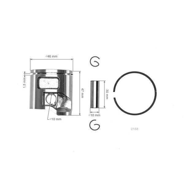 Kompletny tłok do pił łańcuchowych Husqvarna 555 556 560XP 560XPG Jonsered CS2258 CS2260 CS2260WH 46 mm (OEM 584807806)
