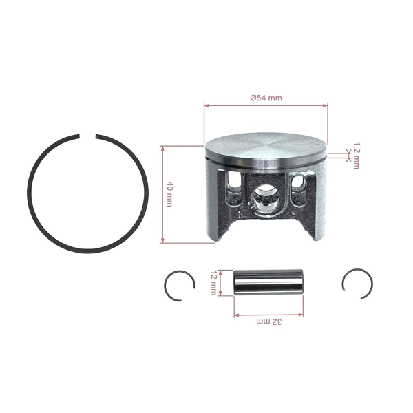Kompletny tłok do pił łańcuchowych Makita DCS6401 DCS6421 DCS7301 DCS7901 54 mm (OEM 325132031)
