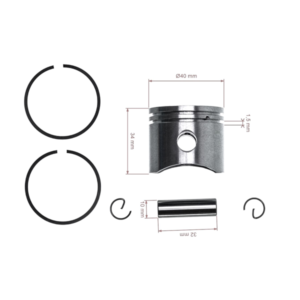 Kompletny tłok do pił łańcuchowych OLEO-MAC Oleo-mac 941CX 941C 40 mm (OEM 50060027A)