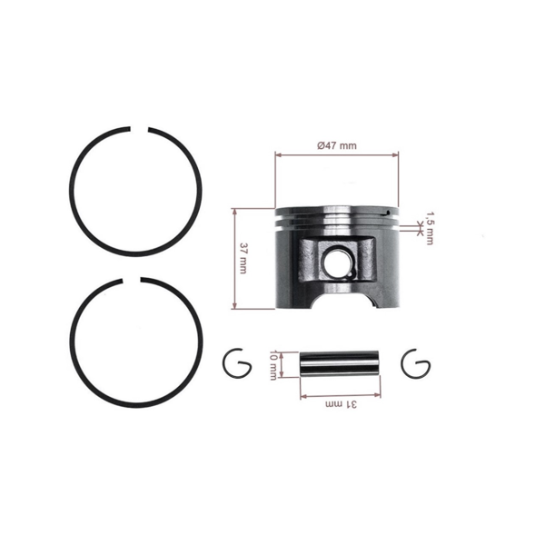 Kompletny tłok do pił łańcuchowych Stihl MS310 47 mm (OEM 11270302007)