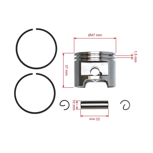 Kompletny tłok do pił łańcuchowych Stihl MS310 47 mm (OEM 11270302007)