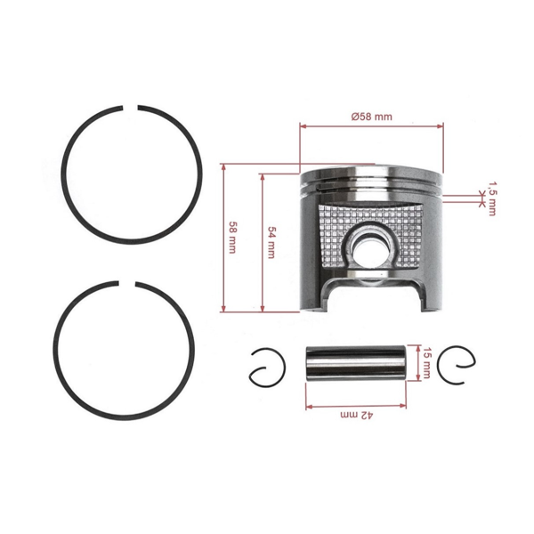 Kompletny tłok do piły łańcuchowej Stihl 070 58 mm (OEM 11060302000)