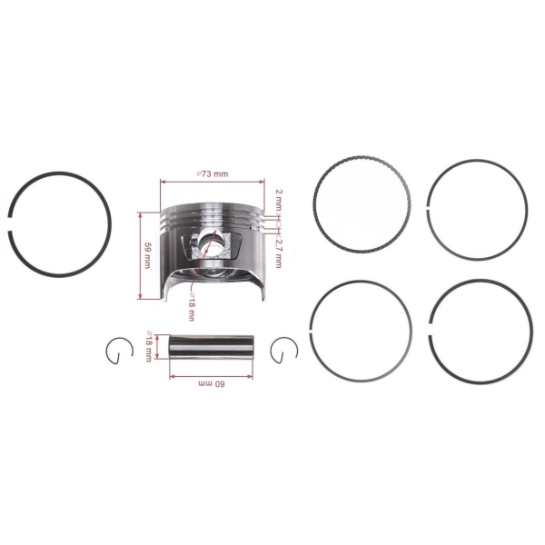 Kompletny tłok do silników Honda GX240 73 mm (OEM 13101ZE2010)