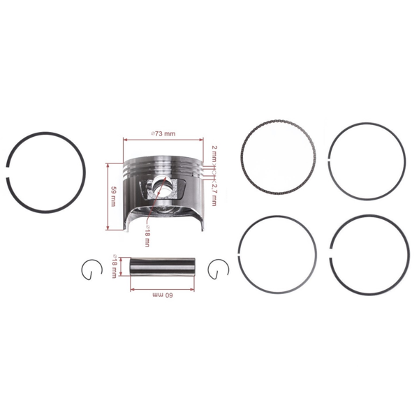 Kompletny tłok do silników Honda GX240 73 mm (OEM 13101ZE2010)