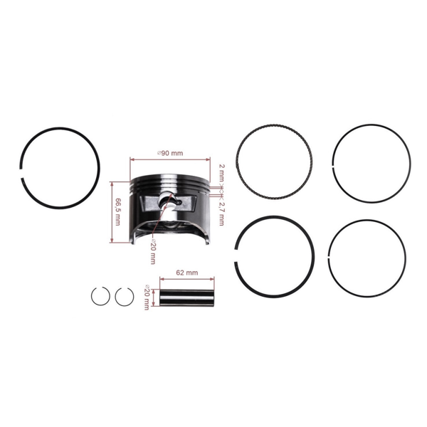 Kompletny tłok do silników Zongshen 190F 90 mm (OEM 100003098)