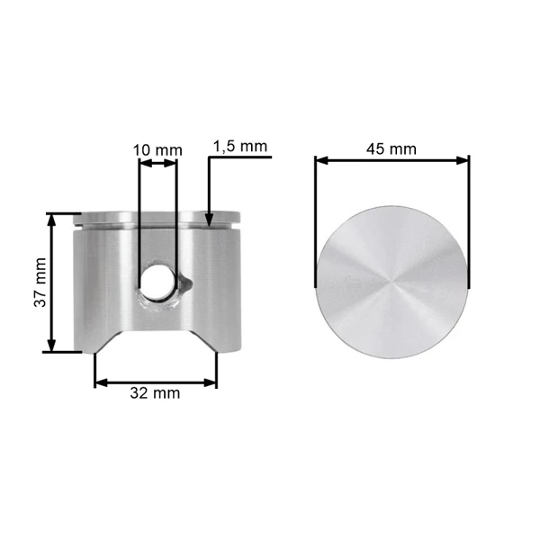 Kompletny tłok HS PARTS do pił łańcuchowych Husqvarna 51 45 mm (OEM 503167701)