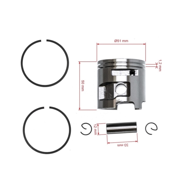 Kompletny tłok HS PARTS do pilarki Husqvarna 570 575XP 51 mm (OEM 537328502)