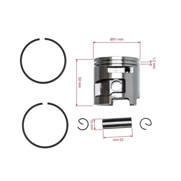 Kompletny tłok HS PARTS do pilarki Husqvarna 570 575XP 51 mm (OEM 537328502)